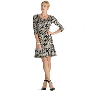 WHITE HOUSE BLACK MARKET 3/4 Sleeve Pleated Chemise Dress EUC Size M